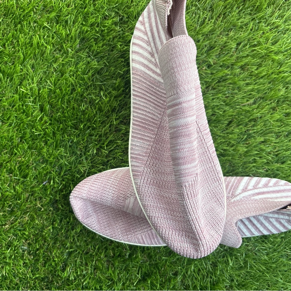 Pink Striped Knit Slip-On Shoes